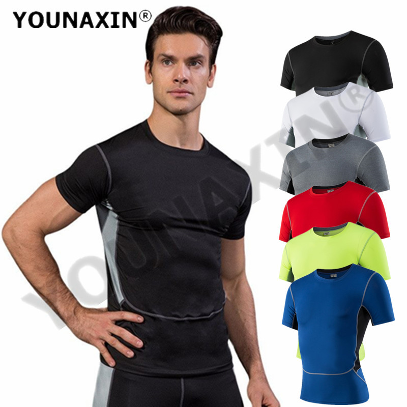 T Shirt Tight Fit - Men Top Sports T-Shirts Compression Boy