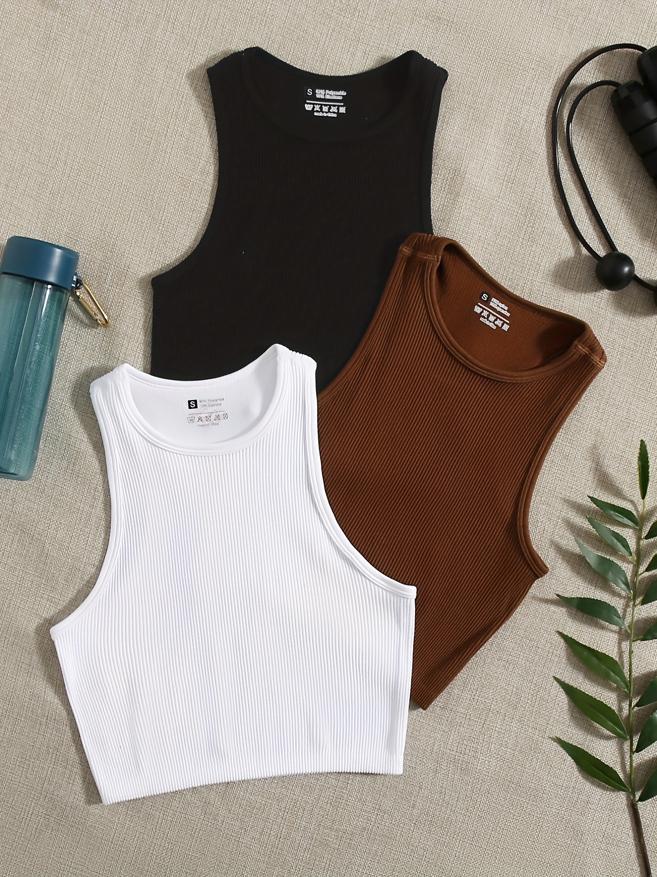 Tank Top Ribbed - Ribbed Seamless Sports Bra Tank for