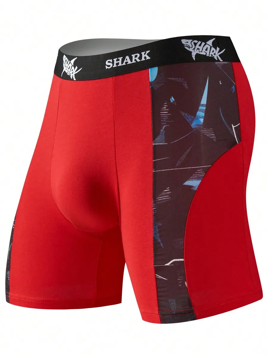 Red Spliced Mesh Boxer Shorts  - огляд і ціна Mesh Sport Boxer