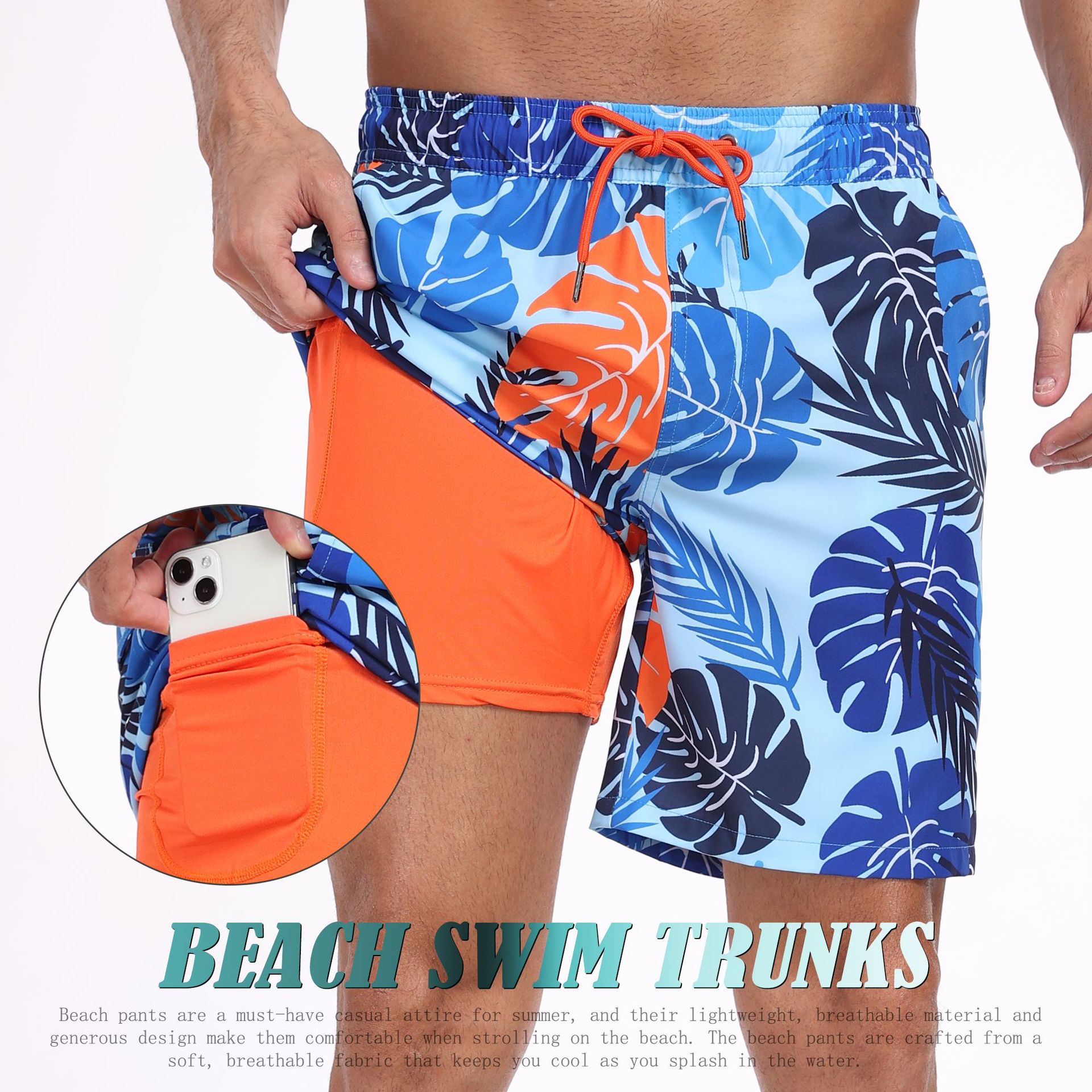 Mens Shark Pattern 2 in 1 Boar - огляд і ціна Long Leg Trunk Men