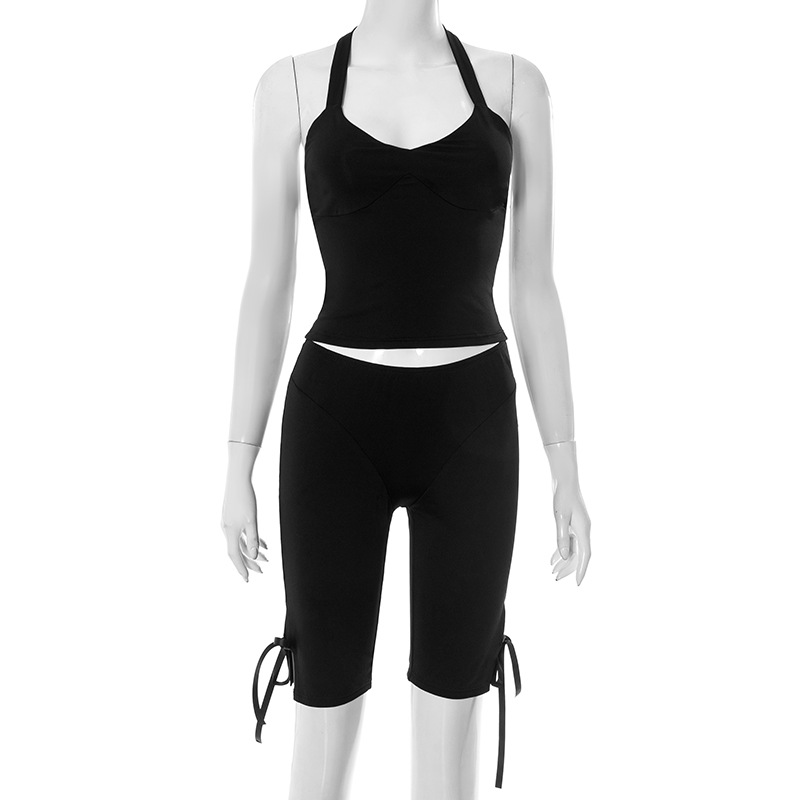 Women Solid 2 Piece Set Summer - огляд і ціна Suspender Tank Top