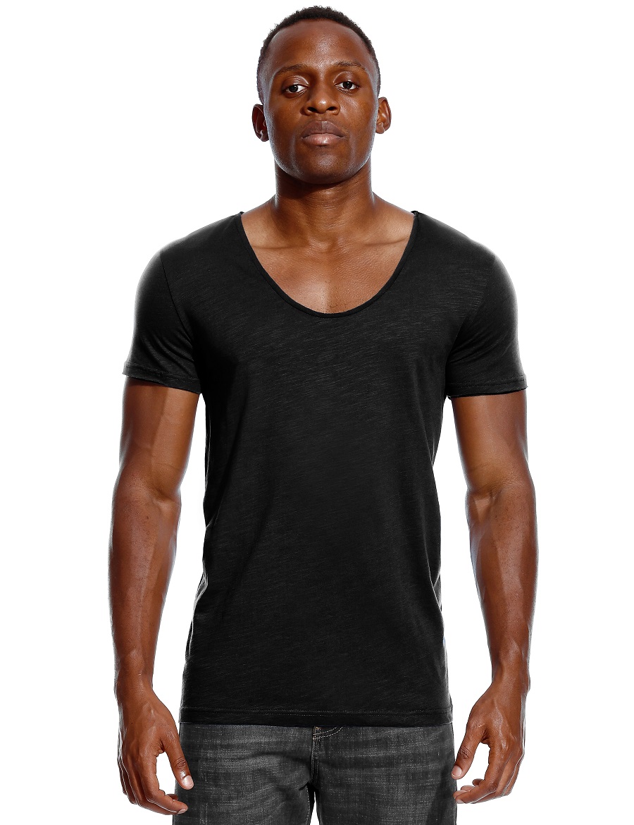Scoop Neck T Shirt for Men Low - огляд і ціна Undershirt Crew Neck
