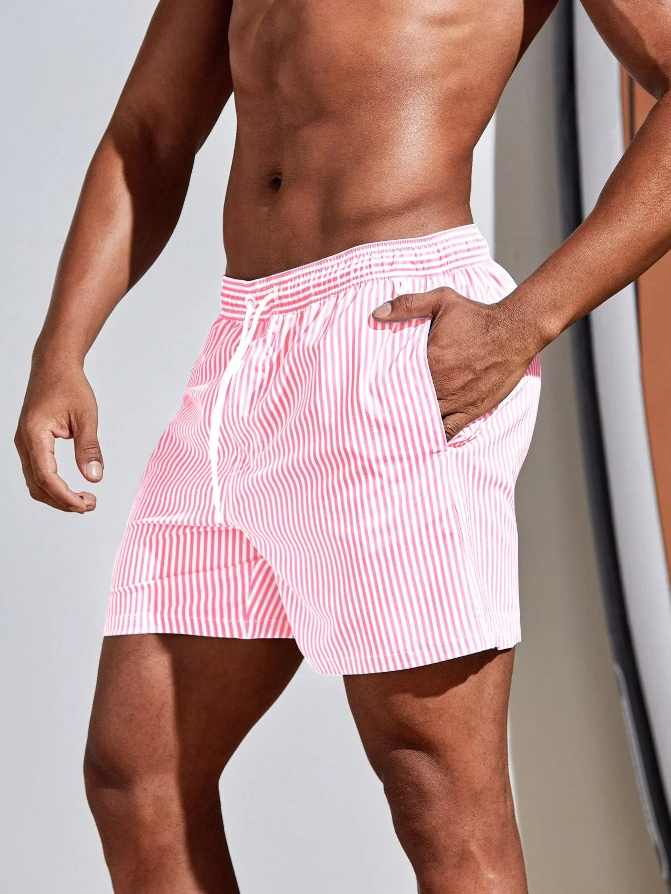 Men Vertical Striped Drawstrin - огляд і ціна Bamboo Fiber Trunk