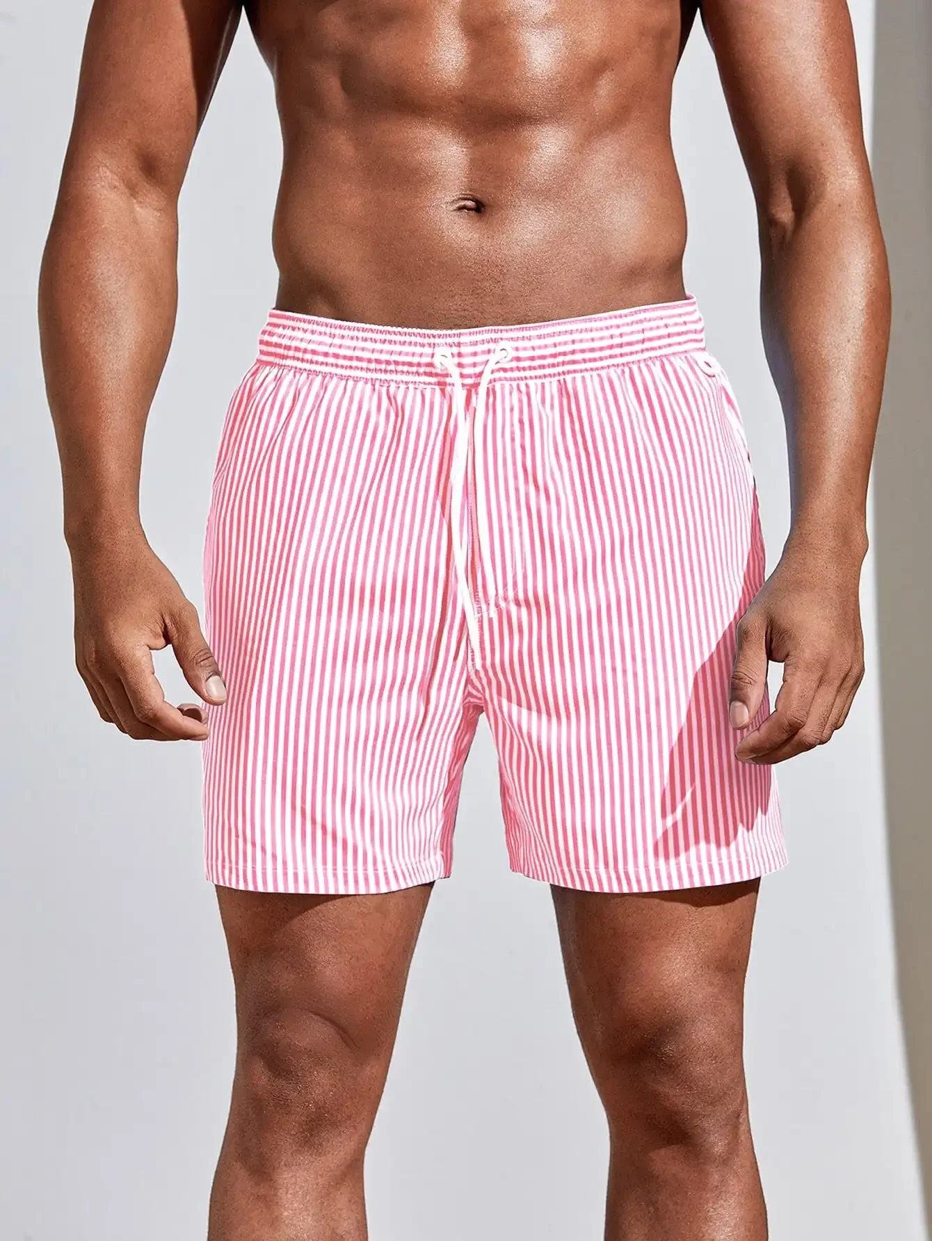 Men Vertical Striped Drawstrin - огляд і ціна Bamboo Fiber Trunk