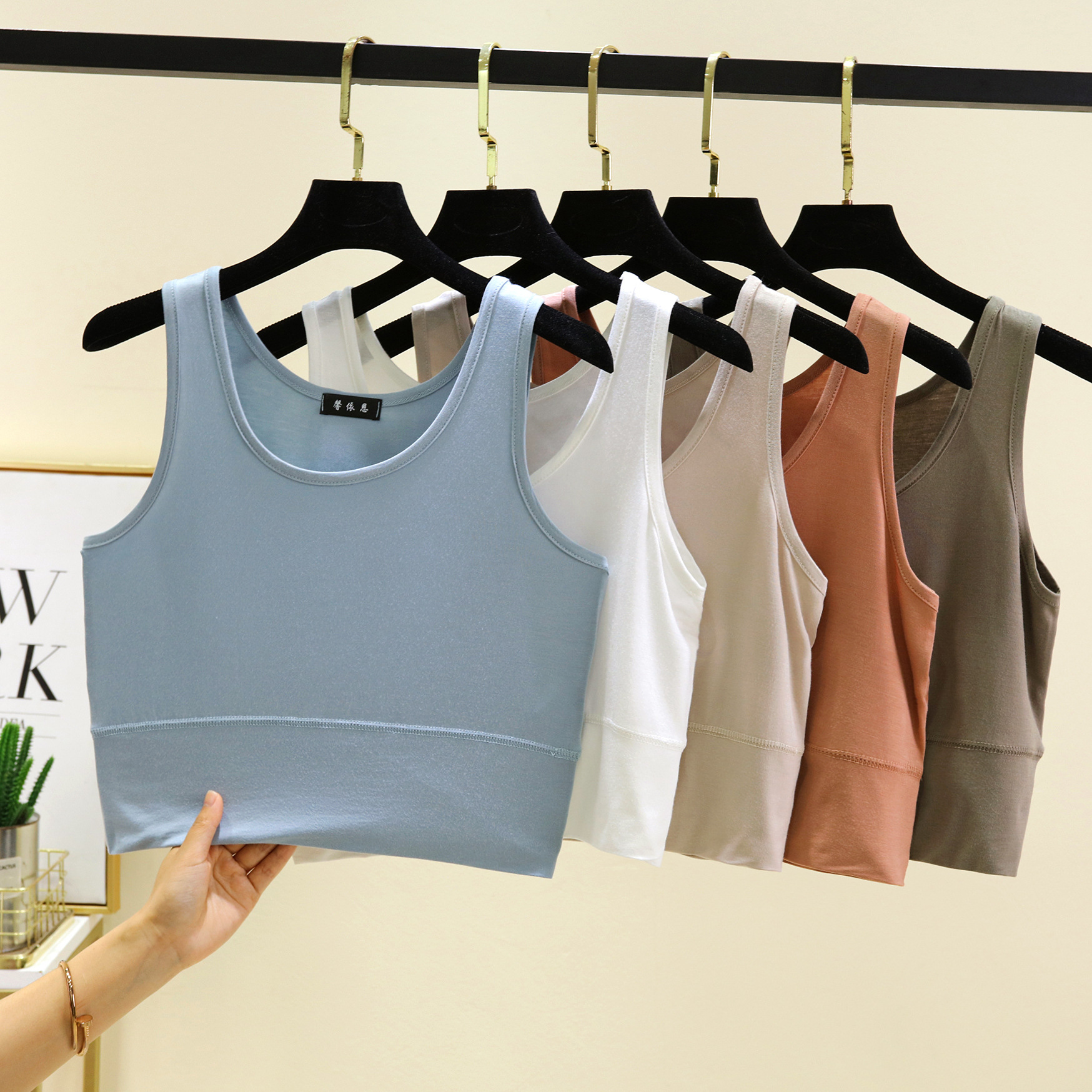 Modal O Neck cropped top Elast - огляд і ціна Sleeveless Undershirt
