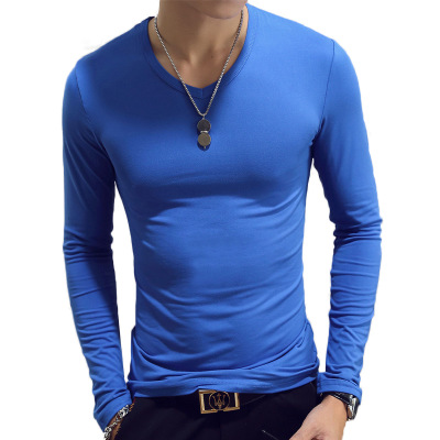 V Neck Mens T Shirts Plain Lon - огляд і ціна Undershirt Crew Neck