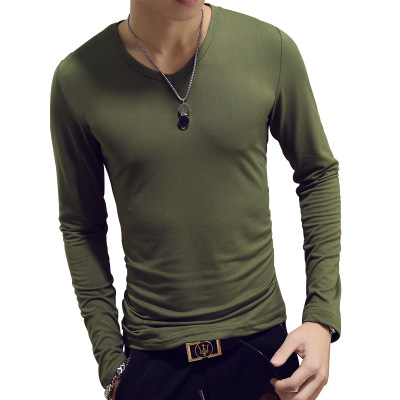V Neck Mens T Shirts Plain Lon - огляд і ціна Undershirt Crew Neck