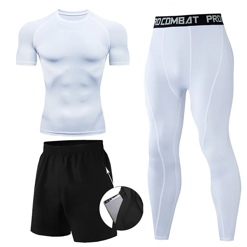 3 Pieces Fitness Suits Athleti - огляд і ціна Compression Shorts Athletes