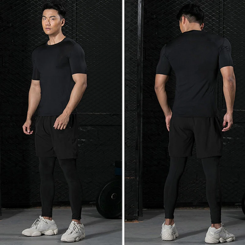 3 Pieces Fitness Suits Athleti - огляд і ціна Compression Shorts Athletes