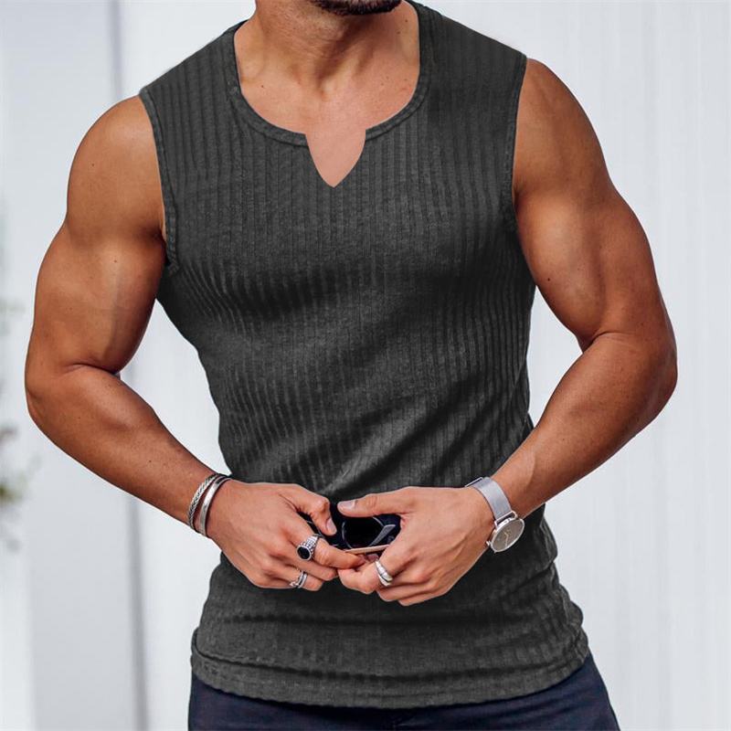 2024 Summer new men V-neck Ves - огляд і ціна Undershirt Crew Neck