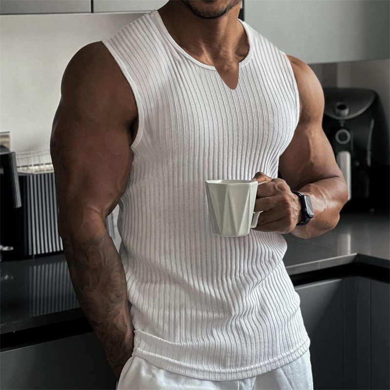 2024 Summer new men V-neck Ves - огляд і ціна Undershirt Crew Neck