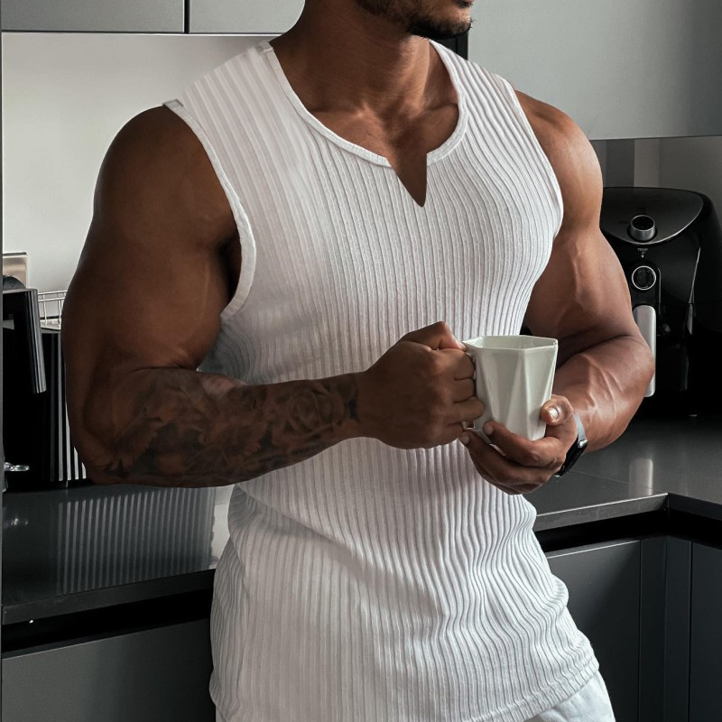 2024 Summer new men V-neck Ves - огляд і ціна Undershirt Crew Neck