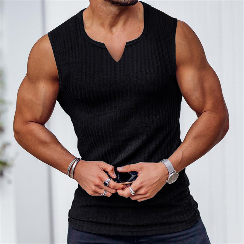 2024 Summer new men V-neck Ves - огляд і ціна Undershirt Crew Neck