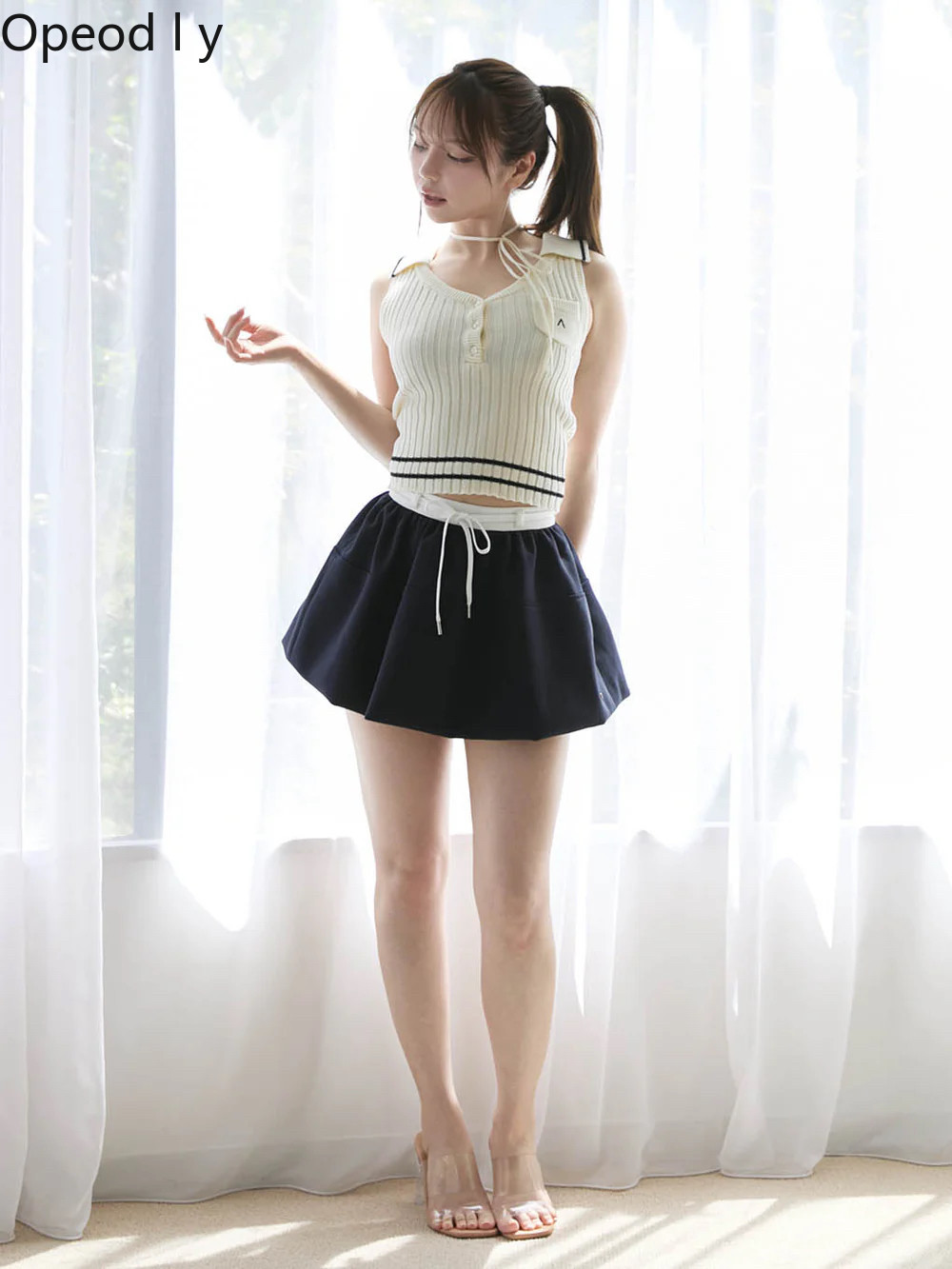Japanese Sweet Lapel Twist V-n - огляд і ціна Suspender Tank Top