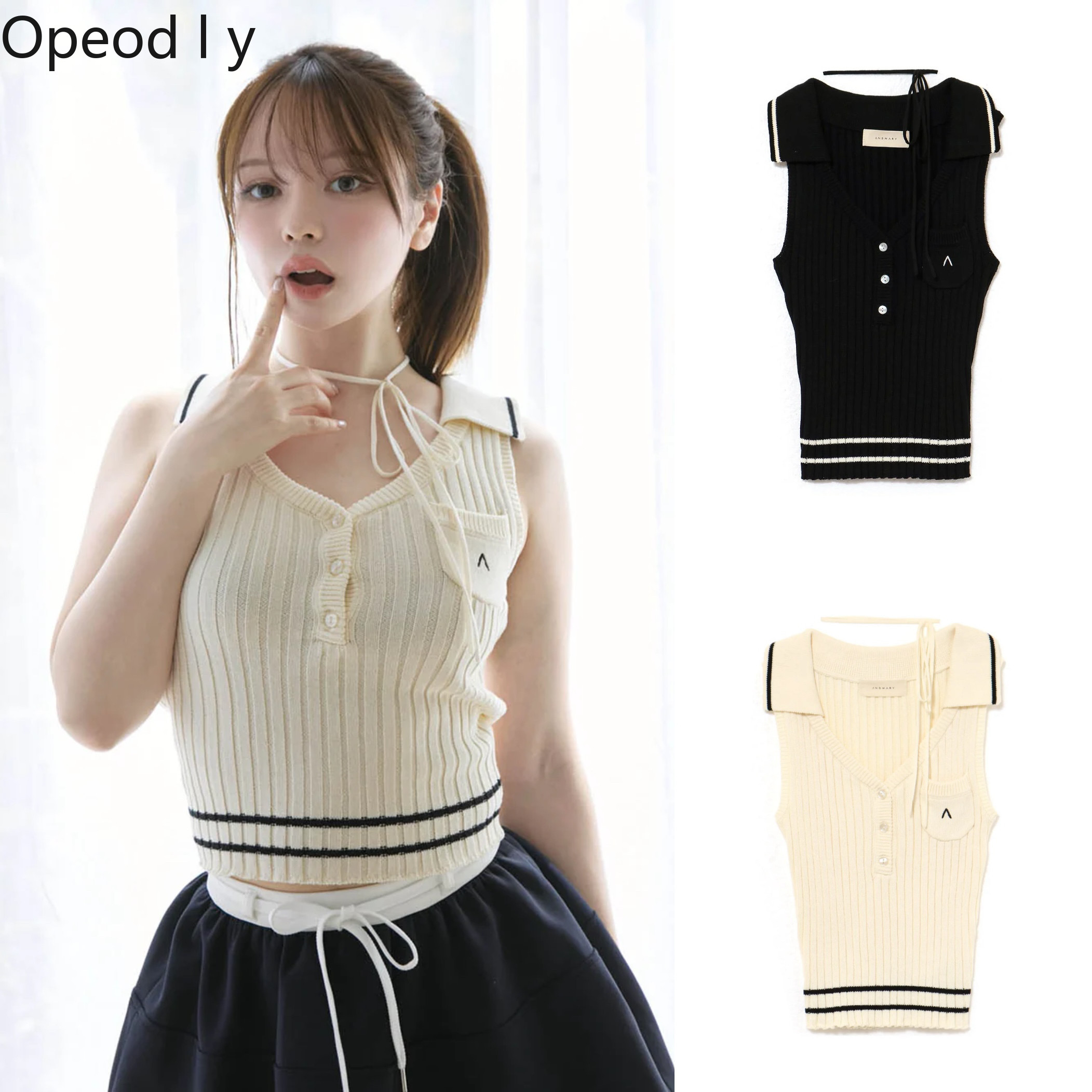 Japanese Sweet Lapel Twist V-n - огляд і ціна Suspender Tank Top