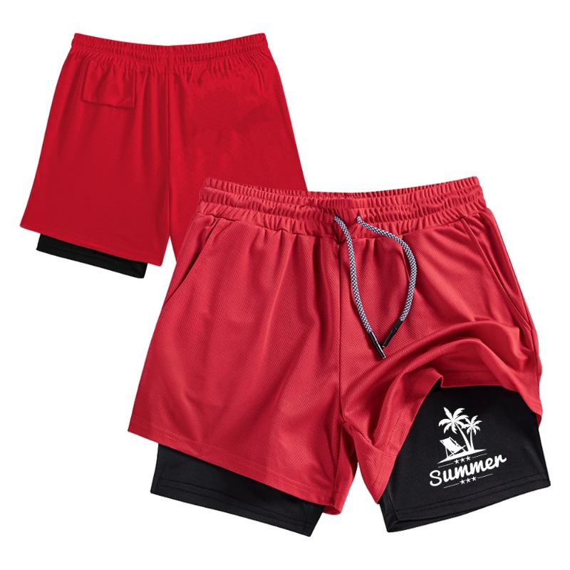 Summer Men's Double Layer Runn - огляд і ціна Compression Shorts Athletes