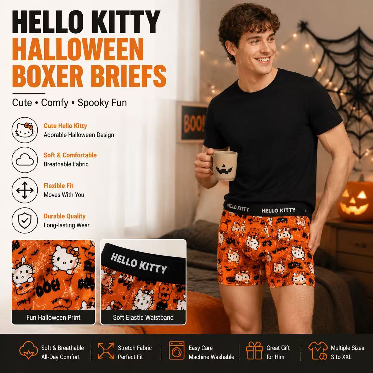 Print Hello Kitty Men's Sports - огляд і ціна Quick Dry Underwear