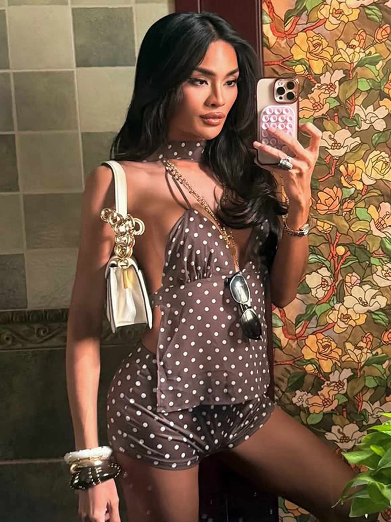 Hugcitar Polka Dot Print 2 Pie - огляд і ціна Suspender Tank Top