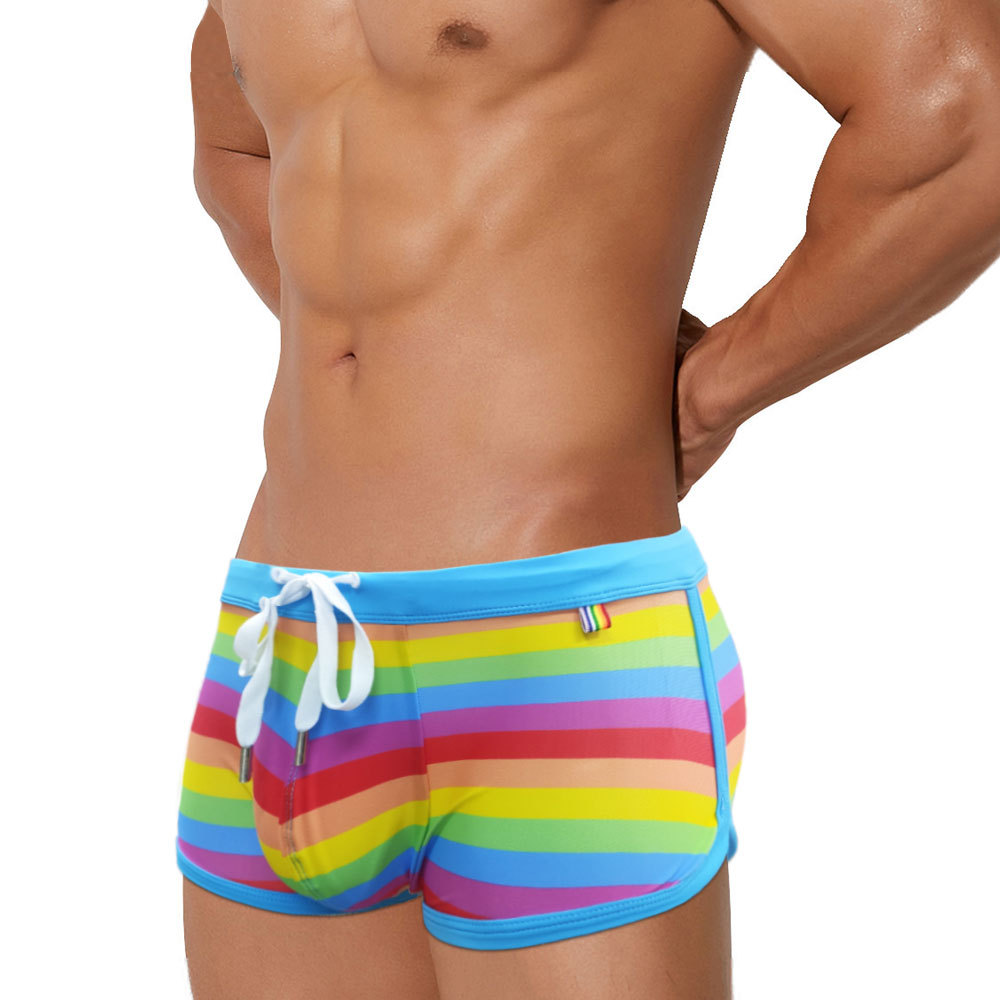 Rainbow Striped Men's Swimming - огляд і ціна Trunk Breathable Men