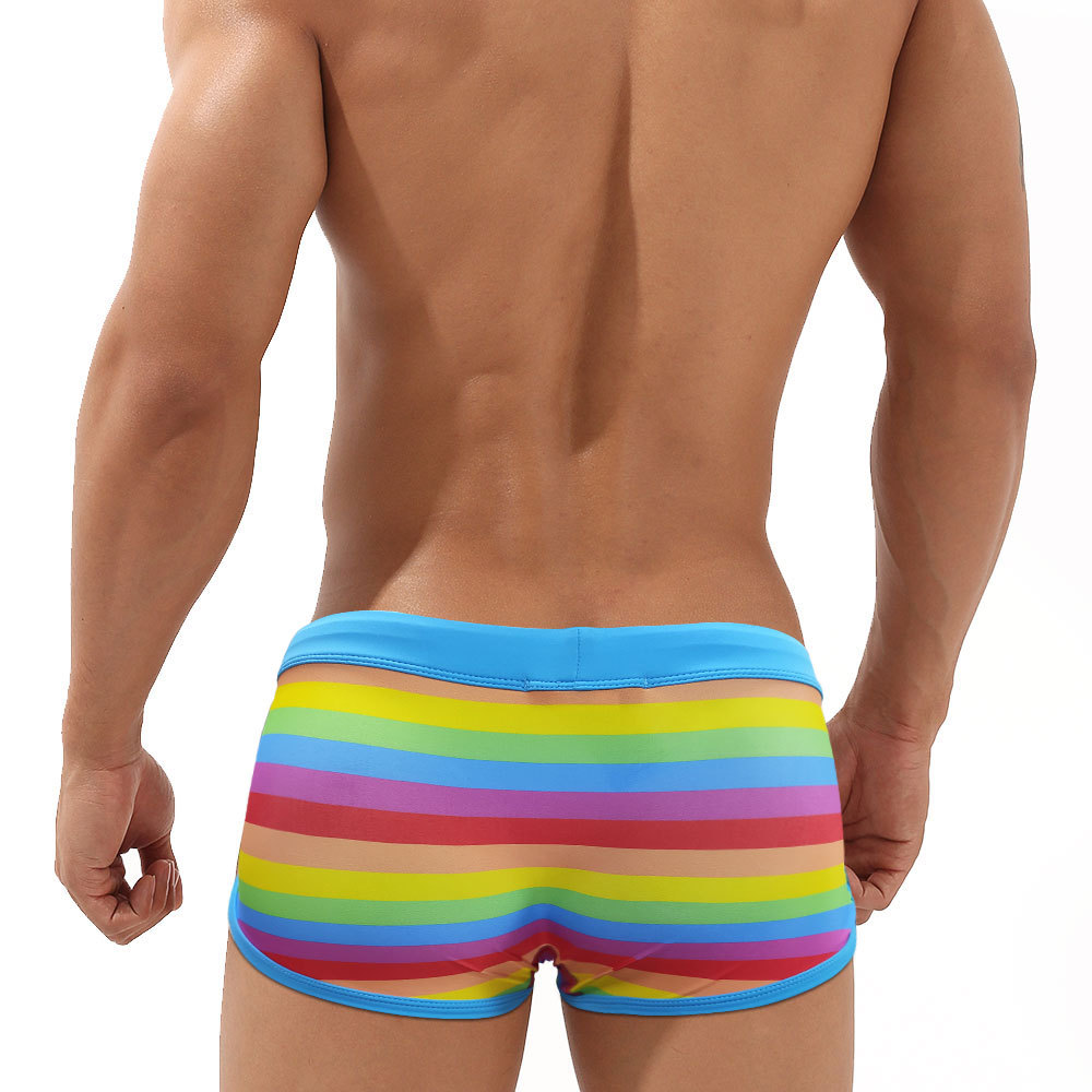 Rainbow Striped Men's Swimming - огляд і ціна Trunk Breathable Men