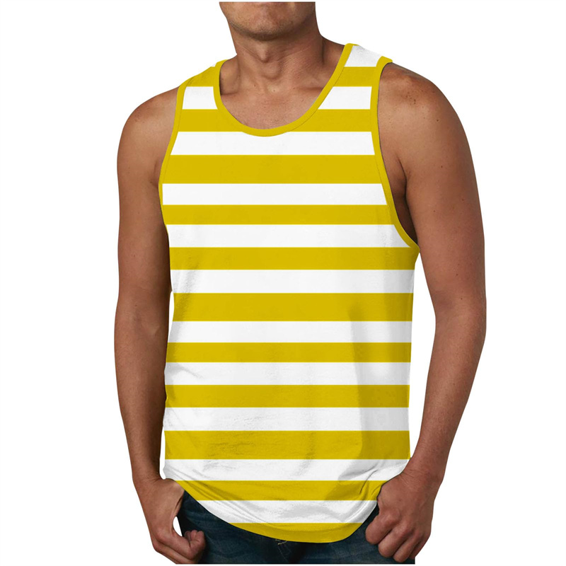 Men's Stripe Tank Tops Summer  - огляд і ціна Undershirt Crew Neck