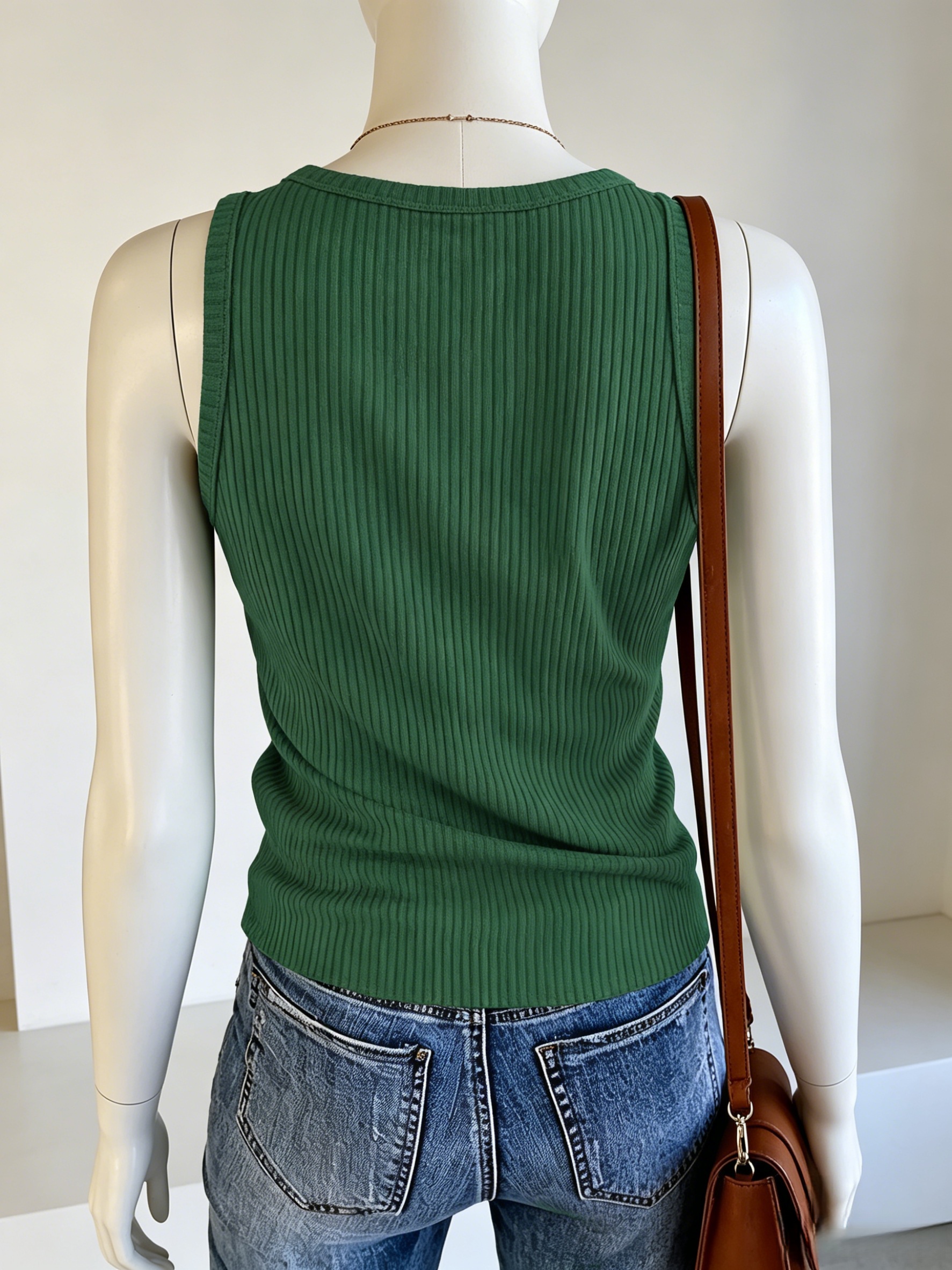 Plus Size Women Green Ribbed K - огляд і ціна Tank Top Ribbed